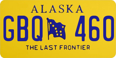 AK license plate GBQ460