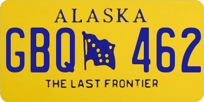 AK license plate GBQ462