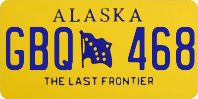 AK license plate GBQ468