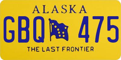 AK license plate GBQ475