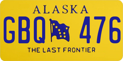 AK license plate GBQ476