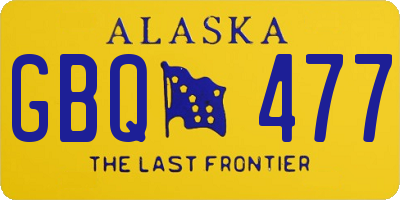 AK license plate GBQ477