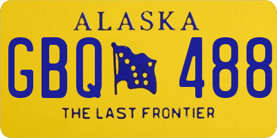 AK license plate GBQ488