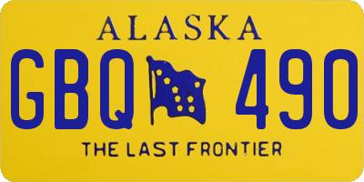 AK license plate GBQ490