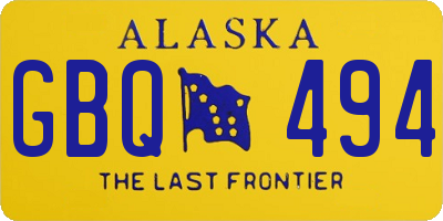 AK license plate GBQ494
