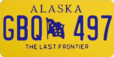 AK license plate GBQ497