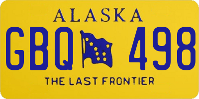 AK license plate GBQ498