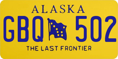 AK license plate GBQ502