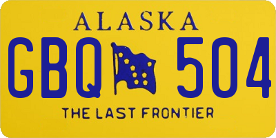 AK license plate GBQ504