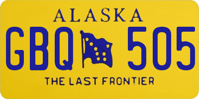 AK license plate GBQ505
