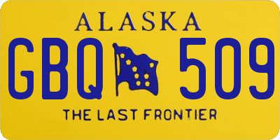 AK license plate GBQ509