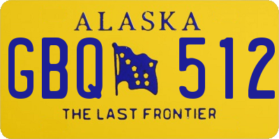 AK license plate GBQ512
