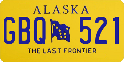 AK license plate GBQ521