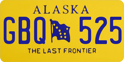 AK license plate GBQ525