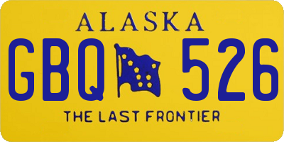 AK license plate GBQ526