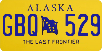 AK license plate GBQ529