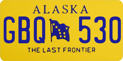 AK license plate GBQ530
