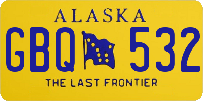 AK license plate GBQ532