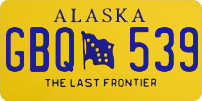 AK license plate GBQ539