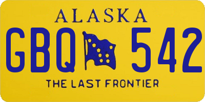 AK license plate GBQ542