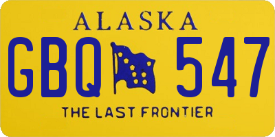 AK license plate GBQ547