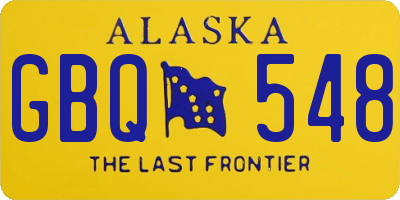 AK license plate GBQ548