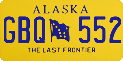 AK license plate GBQ552
