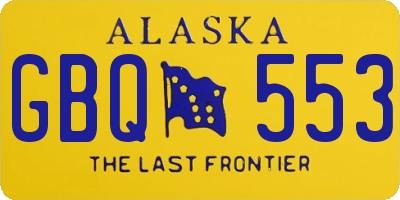 AK license plate GBQ553