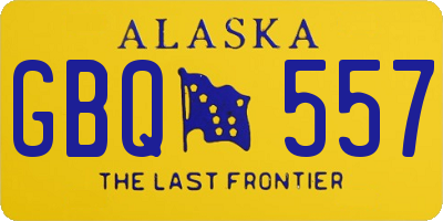 AK license plate GBQ557