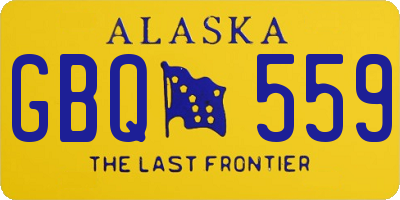 AK license plate GBQ559