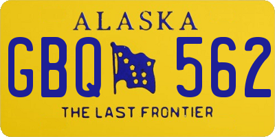 AK license plate GBQ562