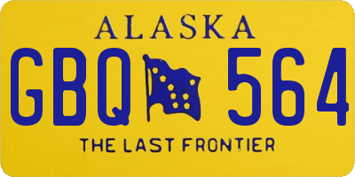 AK license plate GBQ564