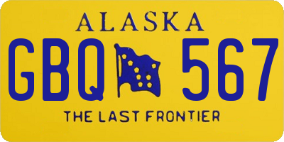 AK license plate GBQ567