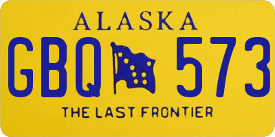 AK license plate GBQ573