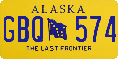 AK license plate GBQ574