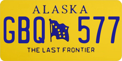 AK license plate GBQ577