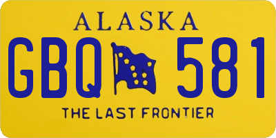 AK license plate GBQ581