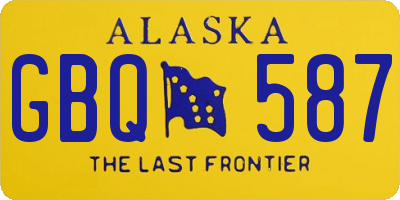 AK license plate GBQ587