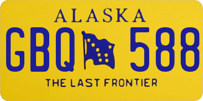 AK license plate GBQ588