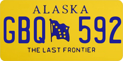 AK license plate GBQ592