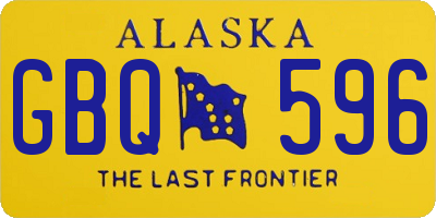 AK license plate GBQ596