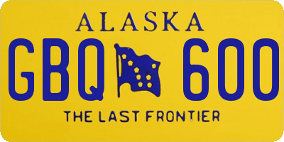 AK license plate GBQ600