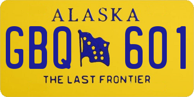 AK license plate GBQ601