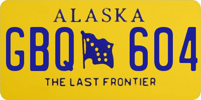 AK license plate GBQ604