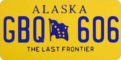 AK license plate GBQ606