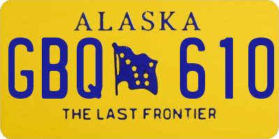 AK license plate GBQ610