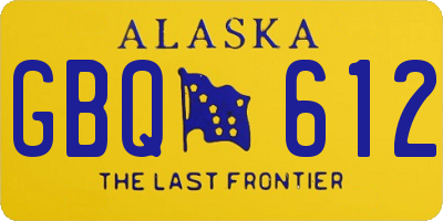 AK license plate GBQ612