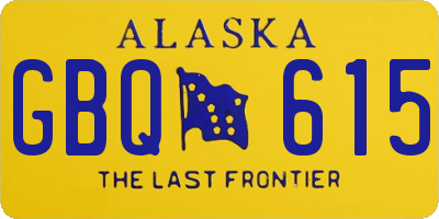 AK license plate GBQ615