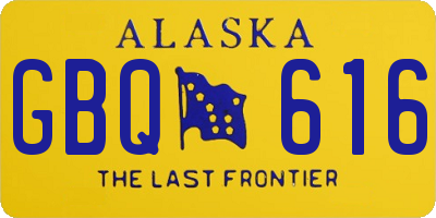 AK license plate GBQ616