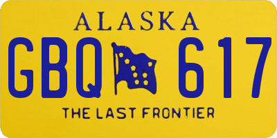 AK license plate GBQ617